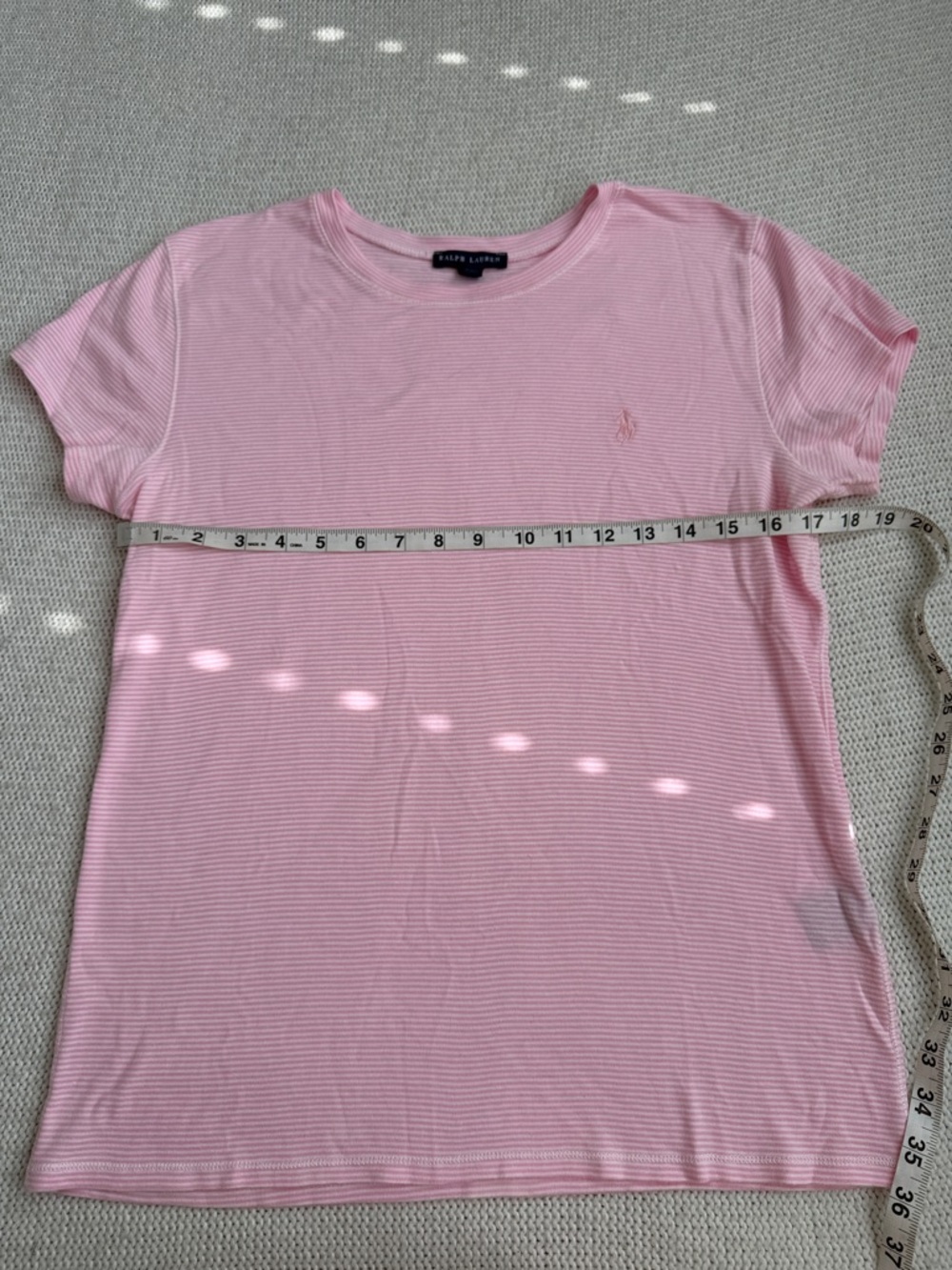 Ralph Lauren 100% Cotton Pink/White Stripe Short Sleeve Shirt Size XL - Picture 4 of 8